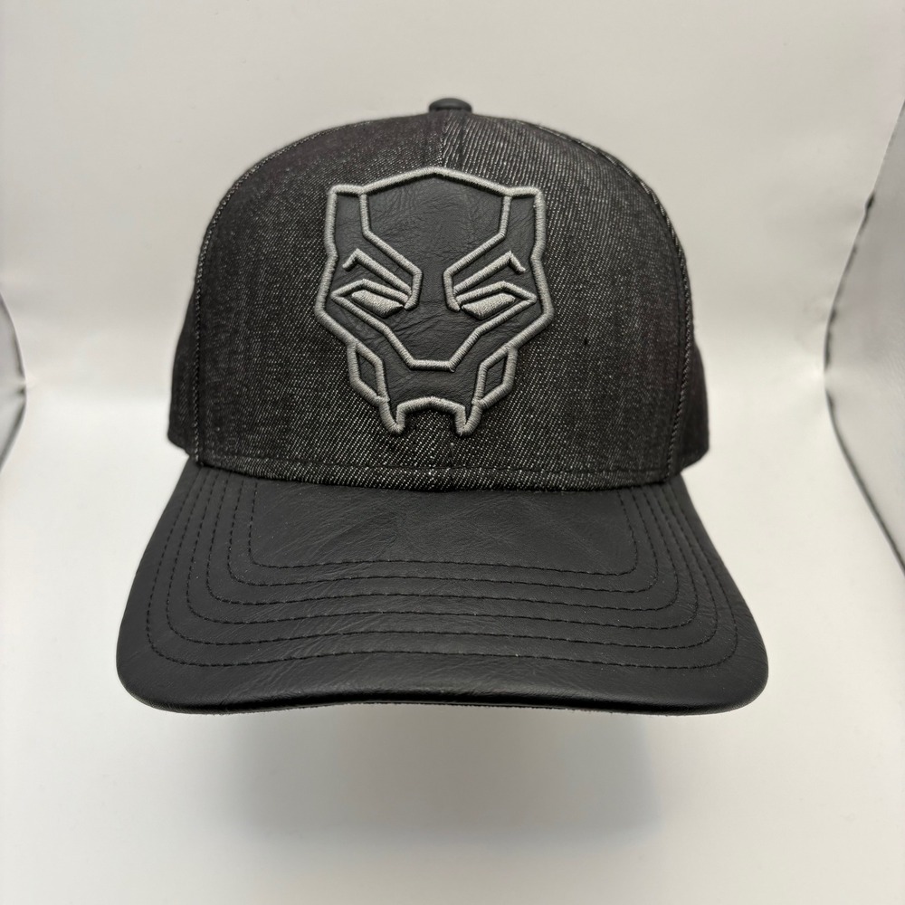 Marvel Black Panther Denim Snapback Cap Black Panther Logo Adjustable Men